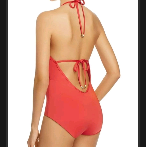 Pink deep V one piece swim suit size XL - Picture 6 of 6